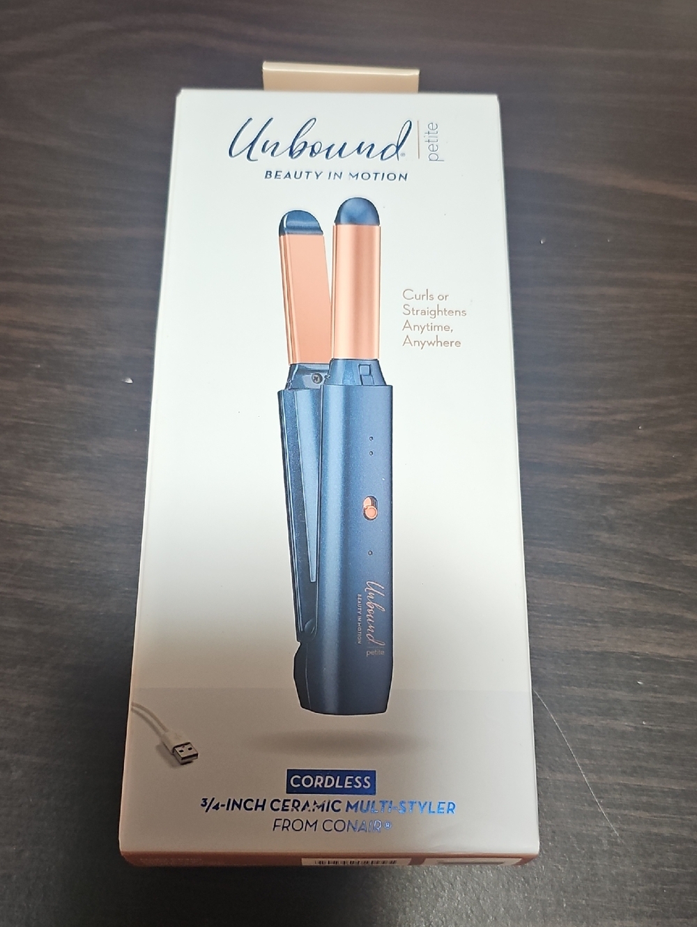 NIB Conair - Cordless Petite 3/4" Ceramic Multi-Styler - BlueRose Gold